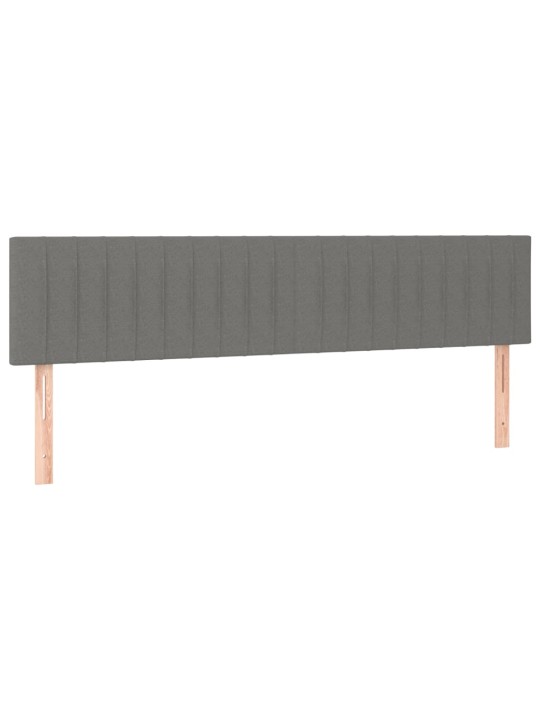 Čelo postele 2 ks tmavě šedé 80 x 5 x 78/88 cm textil