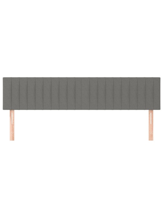 Čelo postele 2 ks tmavě šedé 80 x 5 x 78/88 cm textil