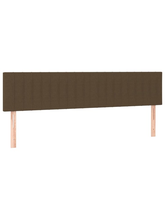 Čelo postele 2 ks tmavě hnědé 80 x 5 x 78/88 cm textil