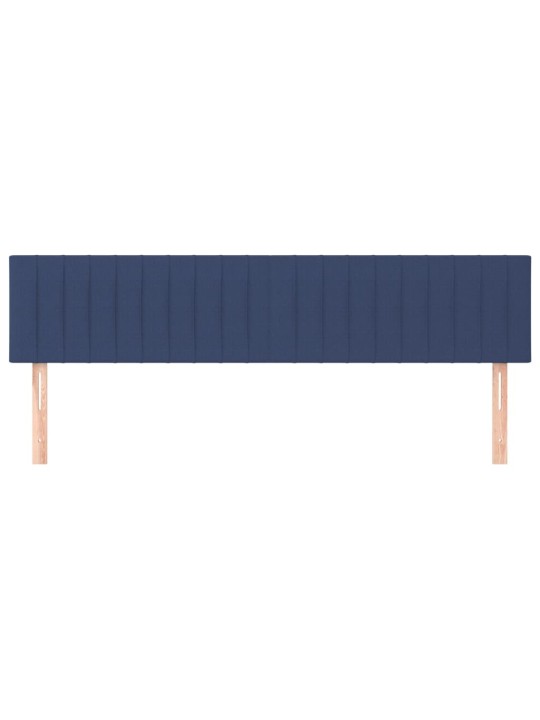 Čelo postele 2 ks modré 80 x 5 x 78/88 cm textil