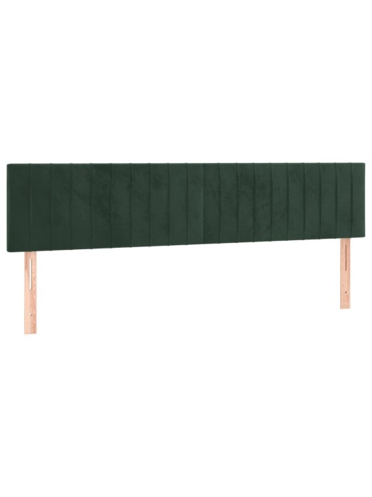 Čelo postele 2 ks tmavě zelené 80 x 5 x 78/88 cm samet