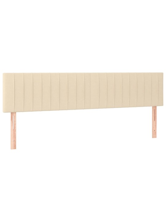 Čelo postele 2 ks krémové 90x5x78/88 cm textil
