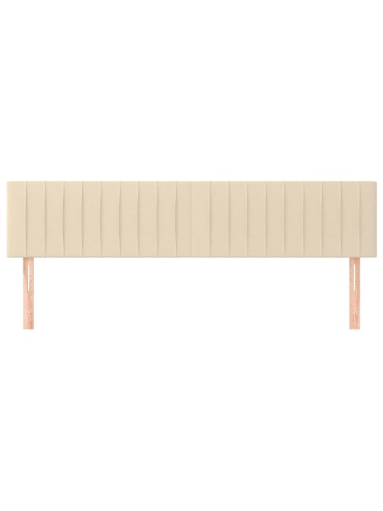 Čelo postele 2 ks krémové 90x5x78/88 cm textil