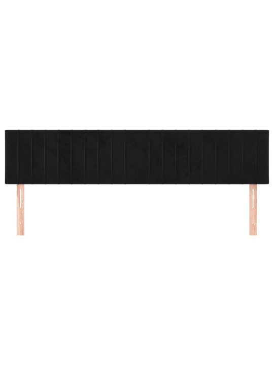 Čelo postele 2 ks černé 90x5x78/88 cm samet