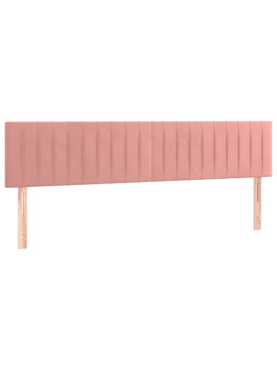Čelo postele 2 ks růžové 90x5x78/88 cm samet