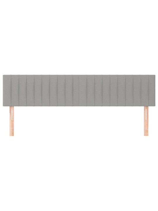 Čelo postele 2 ks světle šedé 100 x 5 x 78/88 cm samet
