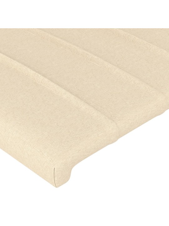 Čelo postele 2 ks krémové 100x5x78/88 cm textil