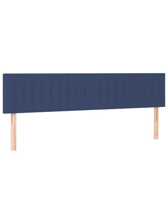 Čelo postele 2 ks modré 100x5x78/88 cm textil