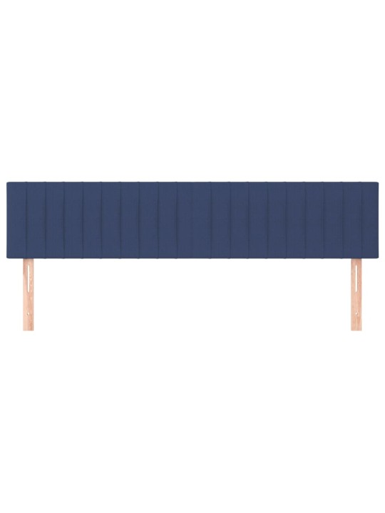 Čelo postele 2 ks modré 100x5x78/88 cm textil