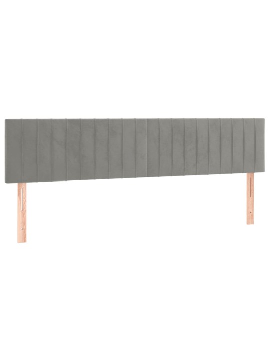Čelo postele 2 ks světle šedé 100 x 5 x 78/88 cm samet