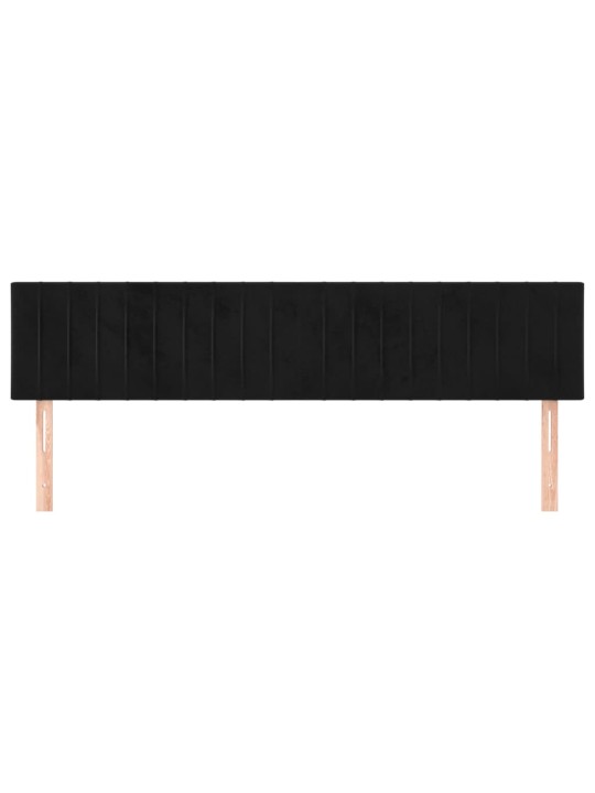 Čelo postele 2 ks černé 100x5x78/88 cm samet