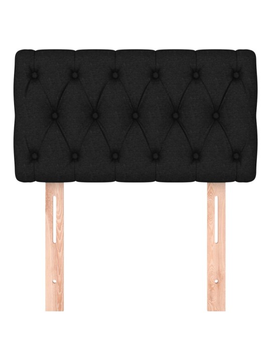 Čelo postele černé 80 x 7 x 78/88 cm textil