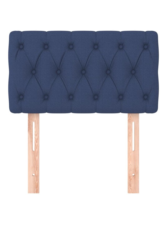 Čelo postele modré 80 x 7 x 78/88 cm textil