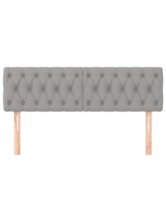 Čela postele 2 ks světle šedá 72x7x78/88 cm textil
