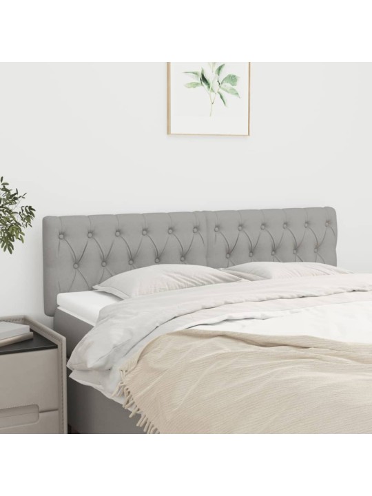 Čela postele 2 ks světle šedá 72x7x78/88 cm textil