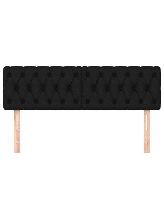 Čela postele 2 ks černá 72x7x78/88 cm textil