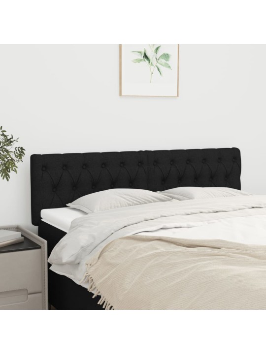 Čela postele 2 ks černá 72x7x78/88 cm textil