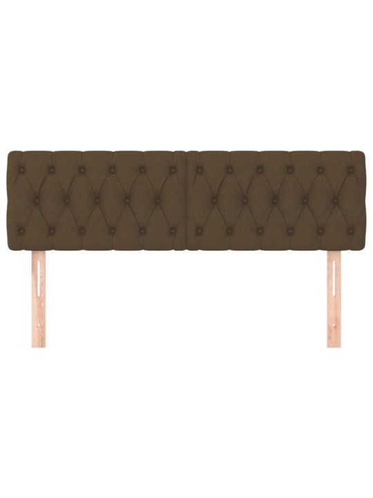 Čela postele 2 ks tmavě hnědá 72x7x78/88 cm textil