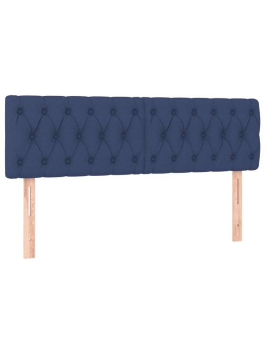 Čela postele 2 ks modrá 72x7x78/88 cm textil