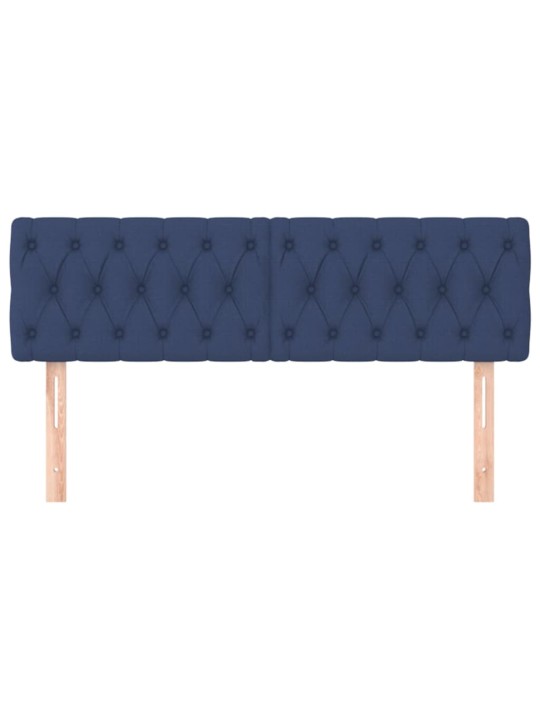 Čela postele 2 ks modrá 72x7x78/88 cm textil