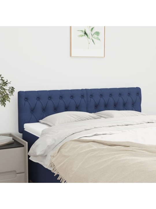 Čela postele 2 ks modrá 72x7x78/88 cm textil