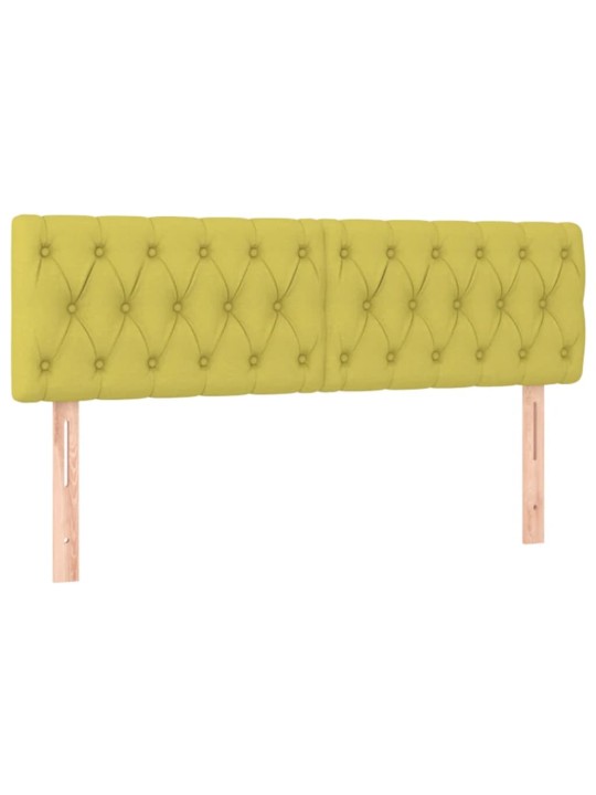 Čela postele 2 ks zelená 72x7x78/88 cm textil