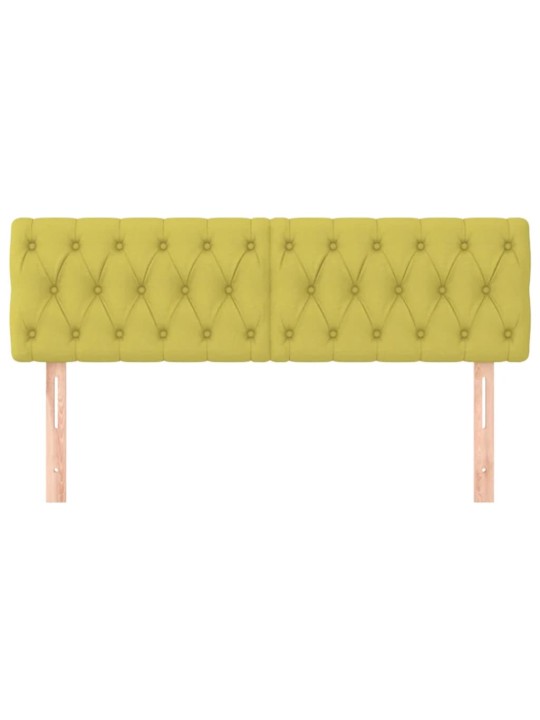 Čela postele 2 ks zelená 72x7x78/88 cm textil
