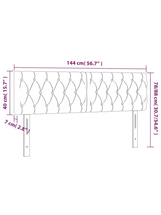 Čela postele 2 ks tmavě zelená 72x7x78/88 cm samet