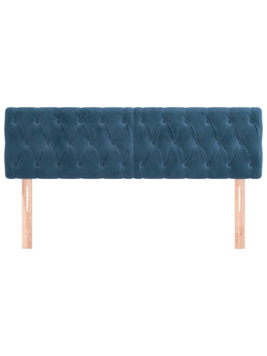Čela postele 2 ks tmavě modrá 72x7x78/88 cm samet