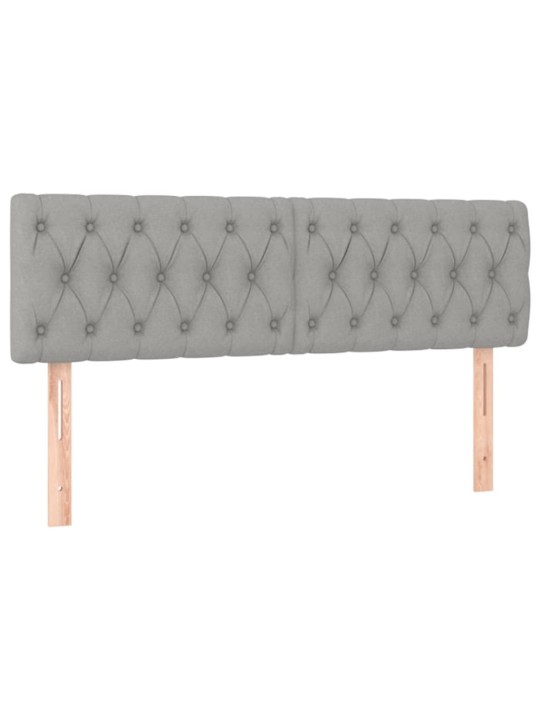 Čelo postele 2 ks světle šedé 80x7x78/88 cm textil