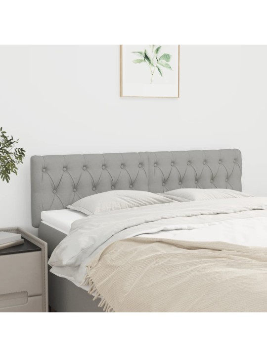 Čelo postele 2 ks světle šedé 80x7x78/88 cm textil