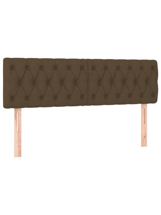 Čelo postele 2 ks tmavě hnědé 80x7x78/88 cm textil