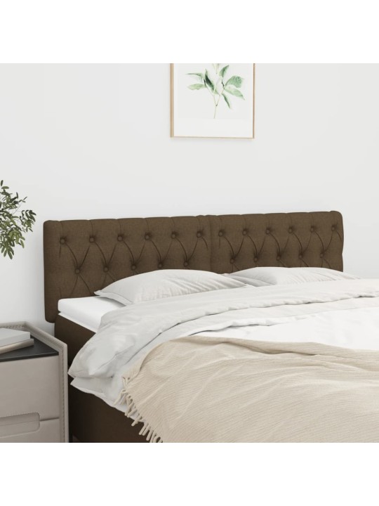 Čelo postele 2 ks tmavě hnědé 80x7x78/88 cm textil