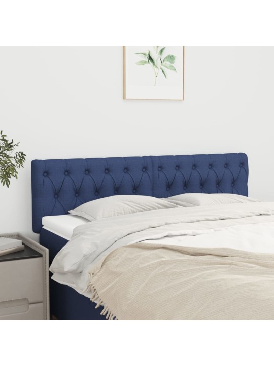 Čelo postele 2 ks modré 80 x 7 x 78/88 cm textil