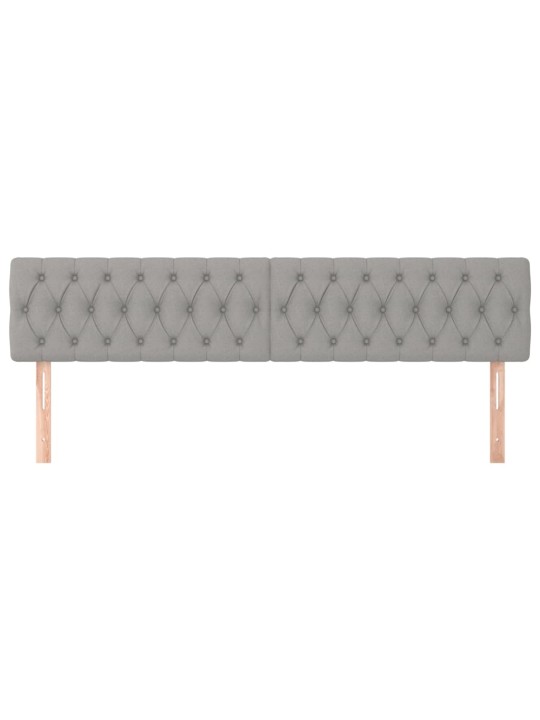 Čelo postele 2 ks světle šedé 90x7x78/88 cm textil