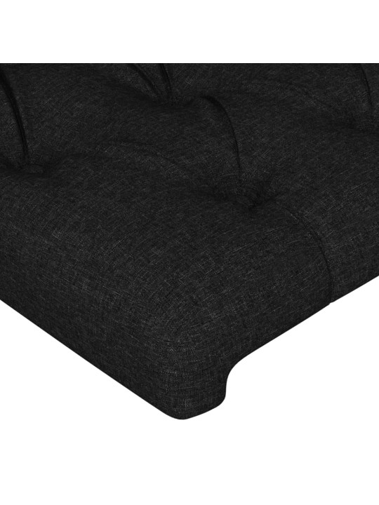 Čelo postele 2 ks černé 90 x 7 x 78/88 cm textil