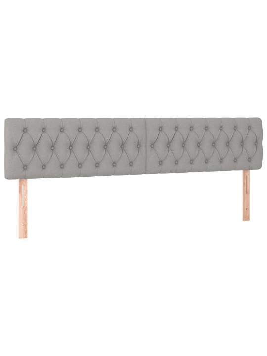 Čelo postele 2 ks světle šedé 100 x 7 x 78/88 cm textil