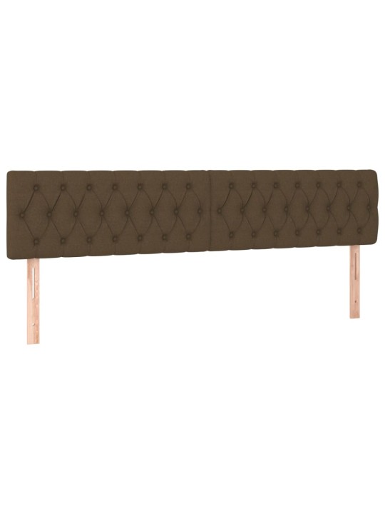 Čelo postele 2 ks tmavě hnědé 100x7x78/88 cm textil