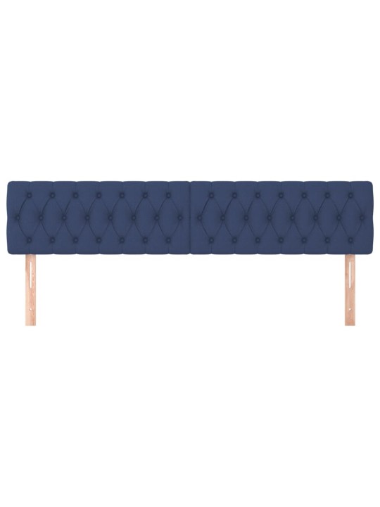 Čelo postele 2 ks modré 100x7x78/88 cm textil