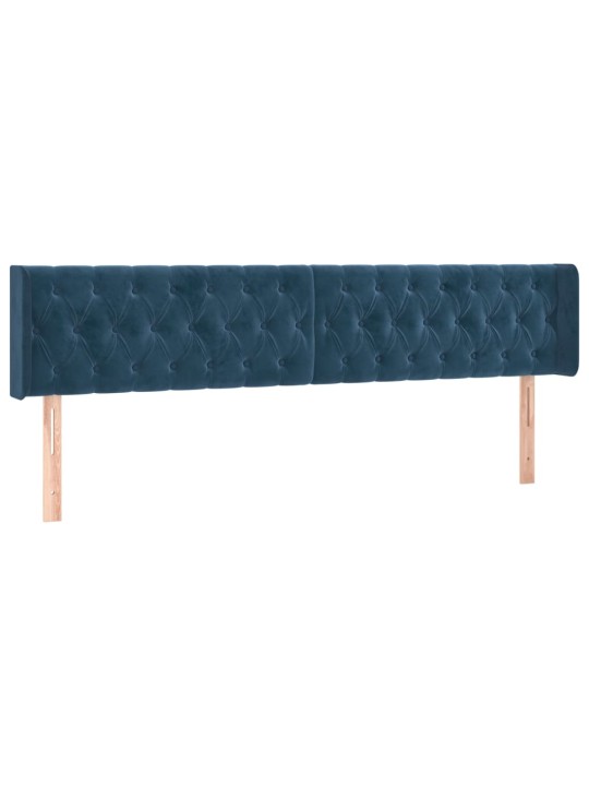 Čelo postele 2 ks tmavě modré 100x7x78/88 cm samet