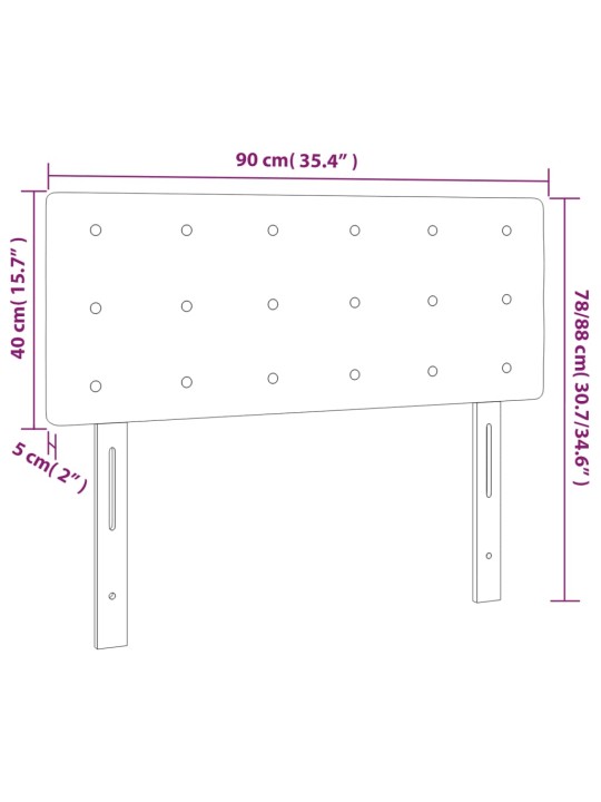 Čelo postele černé 90x5x78/88 cm samet