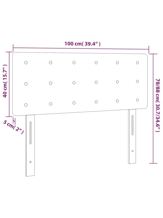 Čelo postele bílé 100x5x78/88 cm umělá kůže