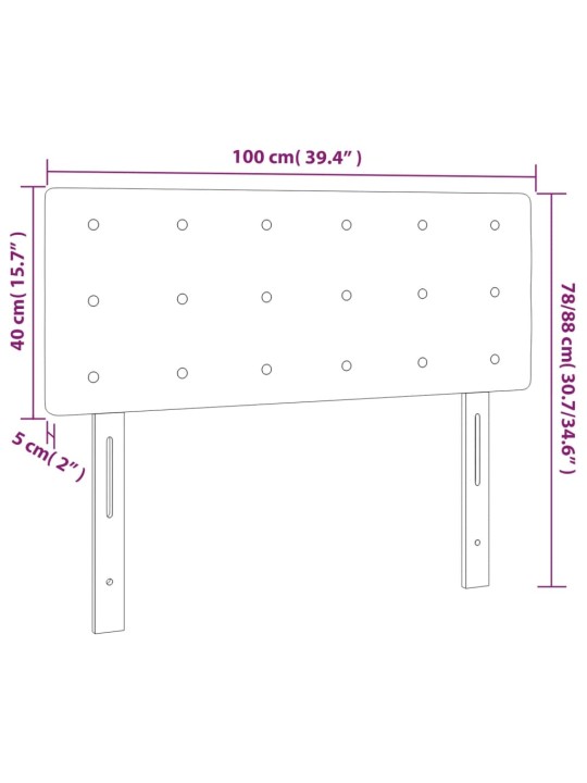 Čelo postele šedé 100x5x78/88 cm umělá kůže