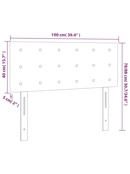 Čelo postele černé 100x5x78/88 cm samet
