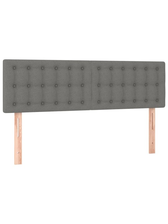 Čela postele 2 ks tmavě šedá 72 x 5 x 78/88 cm textil