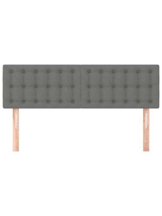 Čela postele 2 ks tmavě šedá 72 x 5 x 78/88 cm textil