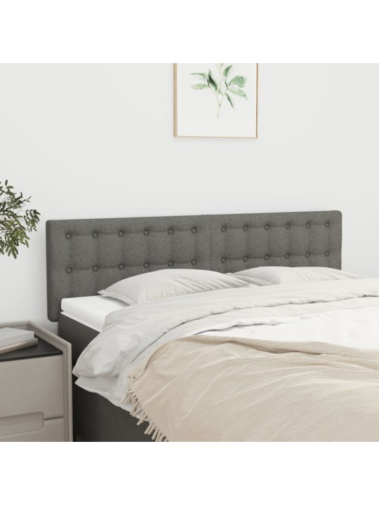 Čela postele 2 ks tmavě šedá 72 x 5 x 78/88 cm textil