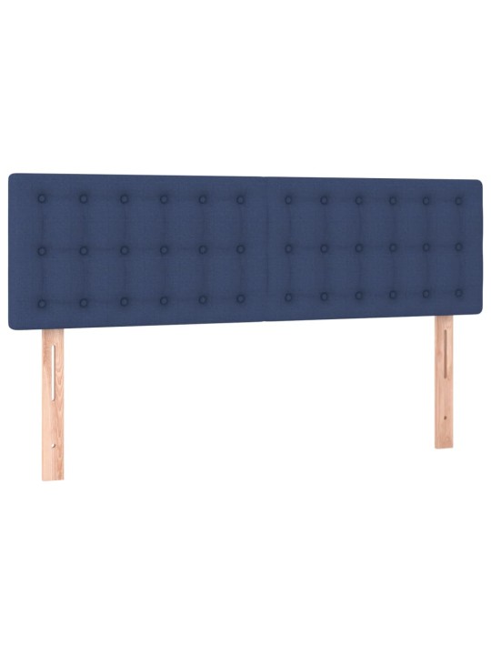 Čela postele 2 ks modrá 72 x 5 x 78/88 cm textil