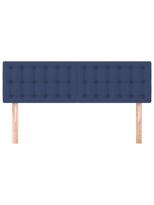 Čela postele 2 ks modrá 72 x 5 x 78/88 cm textil