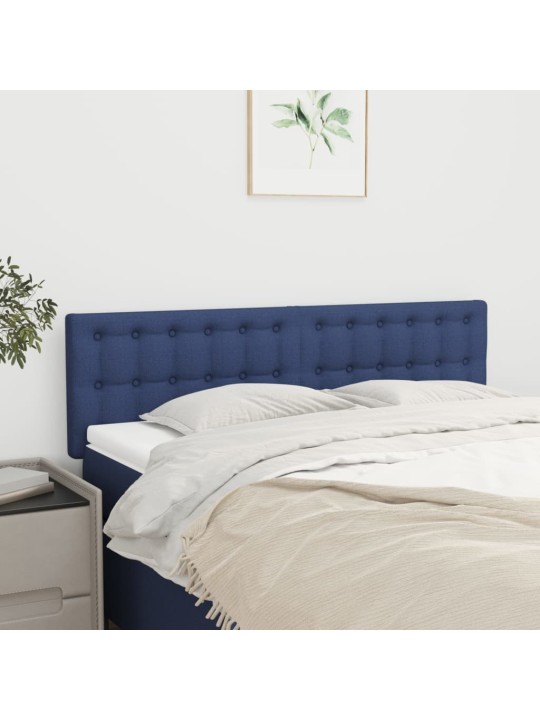 Čela postele 2 ks modrá 72 x 5 x 78/88 cm textil